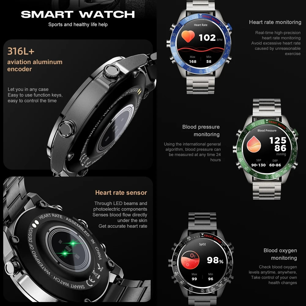 2024 New Men's Smart Watch AMOLED Screen Moment Display Time 400 MAH Ultra Capacity Battery Bluetooth Call Smartwatch Men Women