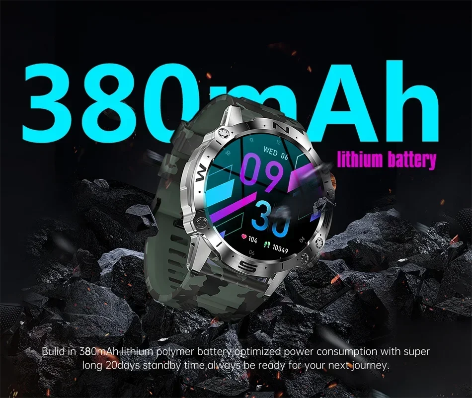 2024 Men Smart Watch AMOLED 466*466 1.43 inches 380mAh Bluetooth Call Fitness Tracker Custom Dial Heart Rate Sport Smartwatch