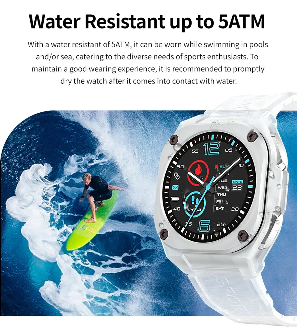 2024 Men Smart Watch AMOLED Screen Always On Display Clock  Women smartwatch Compass Sports SmartWatches 5ATM Waterproof Watches