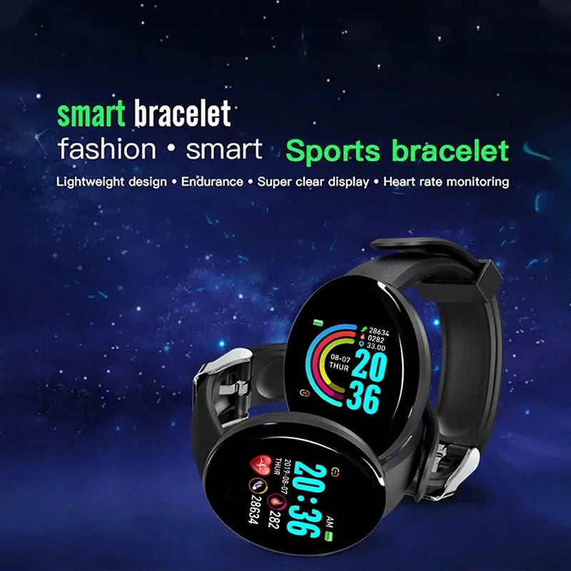 New Smart Watch Men Women Smart Bracelet LED D18 Smartwatch Waterproof Smart Touch Screen Bracelet Smartband 2024 Inteligente