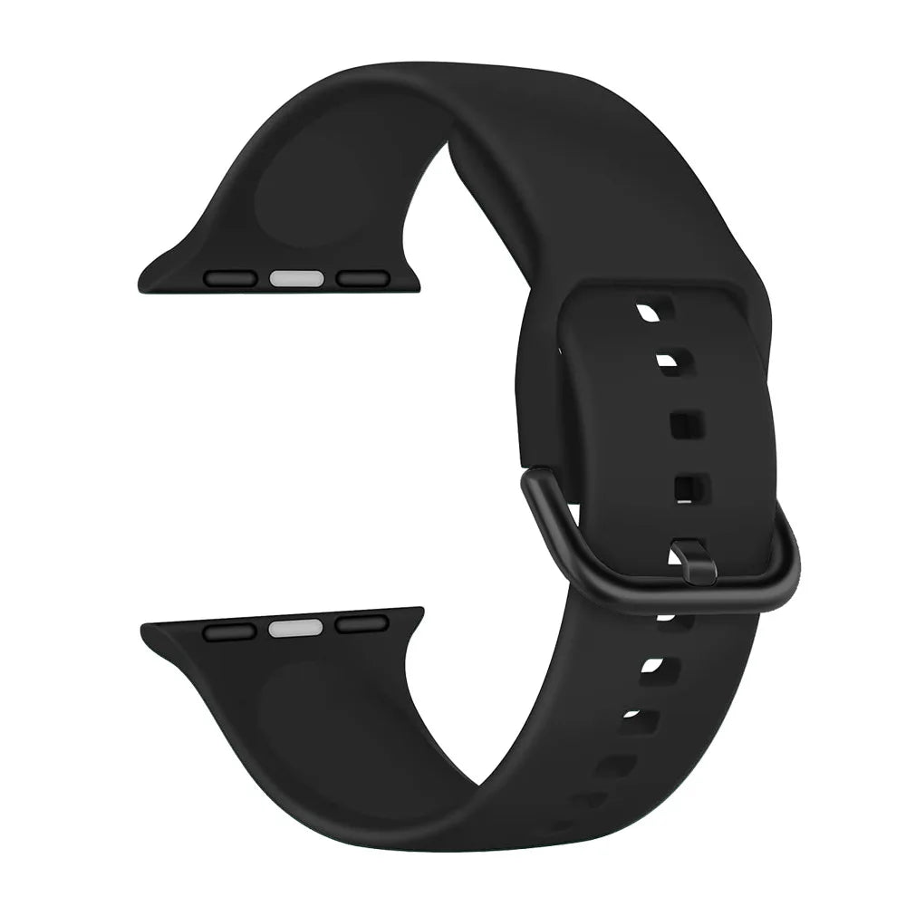 Silicone Strap For Apple Watch Band 9 8 7 45mm 41mm Ultra 49mm Sports Bracelet Colour Buckle iWatch 6 5 4 SE 44mm 42mm 40mm Belt