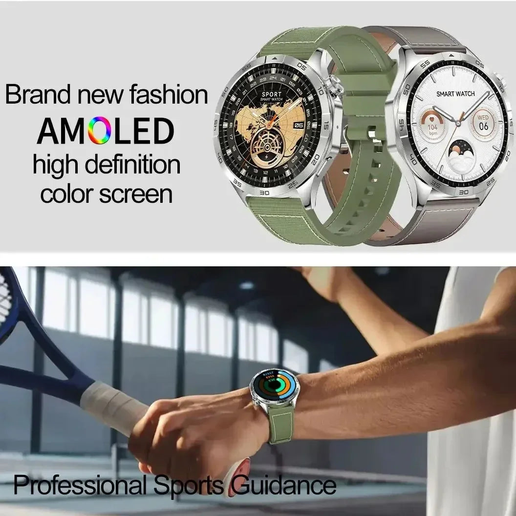 2024 New Original for Huawei Watch 4 Max Men Smart Watch 100+ Sports Mode Green Football Sport Tracker AMOLED BT Call smartwatch