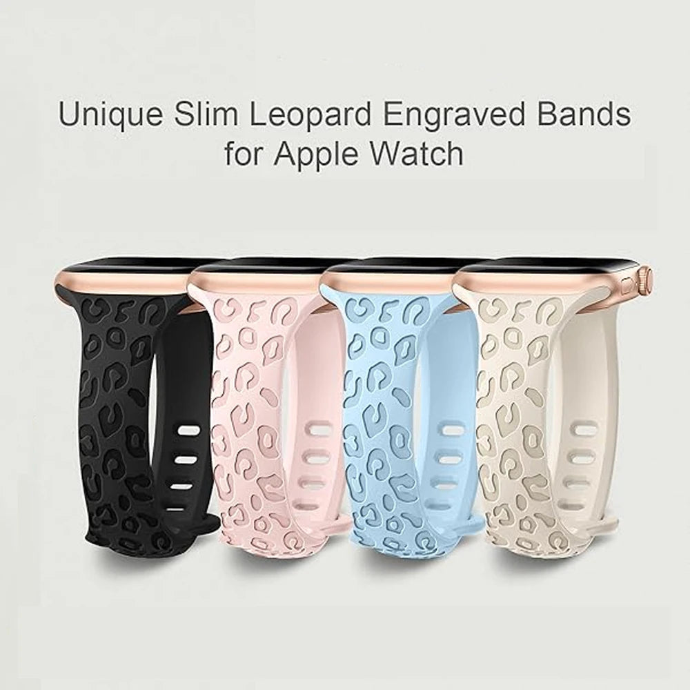 Slim Strap For Apple Watch Band 40mm 41mm 42mm 38mm 49 44mm 45mm Engraved Silicone bracelet Correa Series 8 7 6 9 5 4 3 SE Ultra