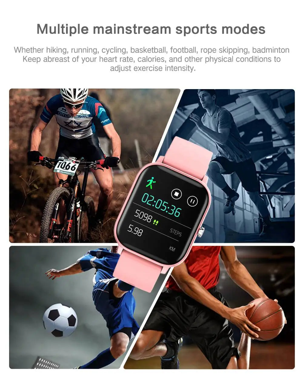 P8 Smart Watch 2024 Bluetooth Calls Smartwatch Full Touch Waterproof Fitness Tracker Blood Pressure Monitor SmartWatch Men Women