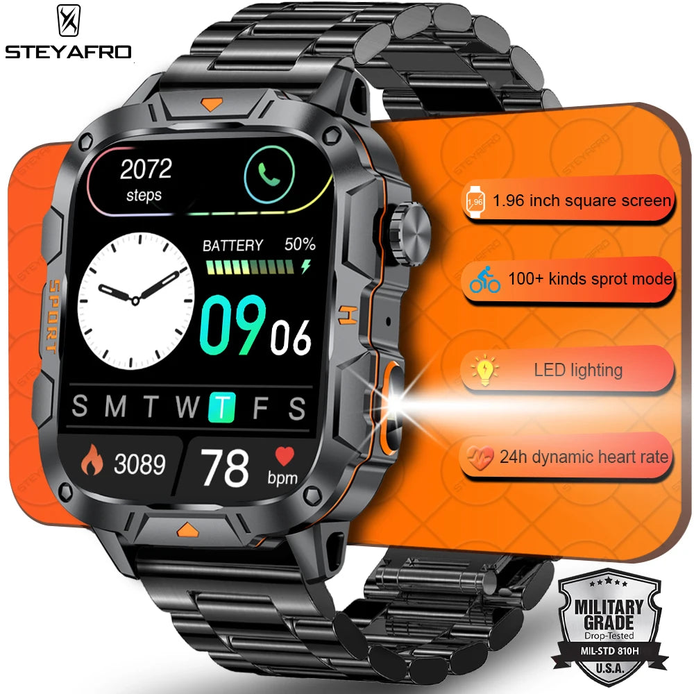 New Full Touch Smart Watch Men For Android Xiaomi Blood Pressure Oxygen Fitness Watch Waterproof LED Flashlight SmartWatch 2024