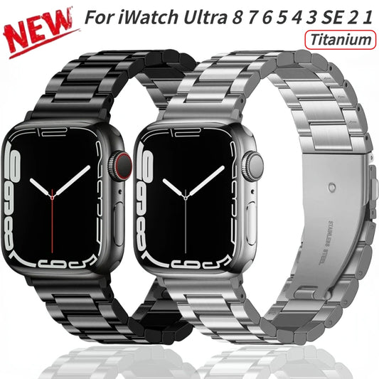 New Metal Strap for Apple Watch band 49mm 45mm 41mm 44mm 40mm 42 38mm Stainless steel Bracelet iWatch 7 6 5 4 3 SE 8 Ultra Strap