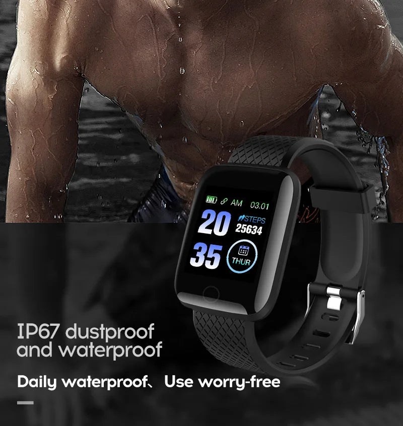 116 plus Smart Bracelet Waterproof Smart Watch Step Counting Multi Sport Mode Message Reminder Heart Rate Monitor Blood Pressure