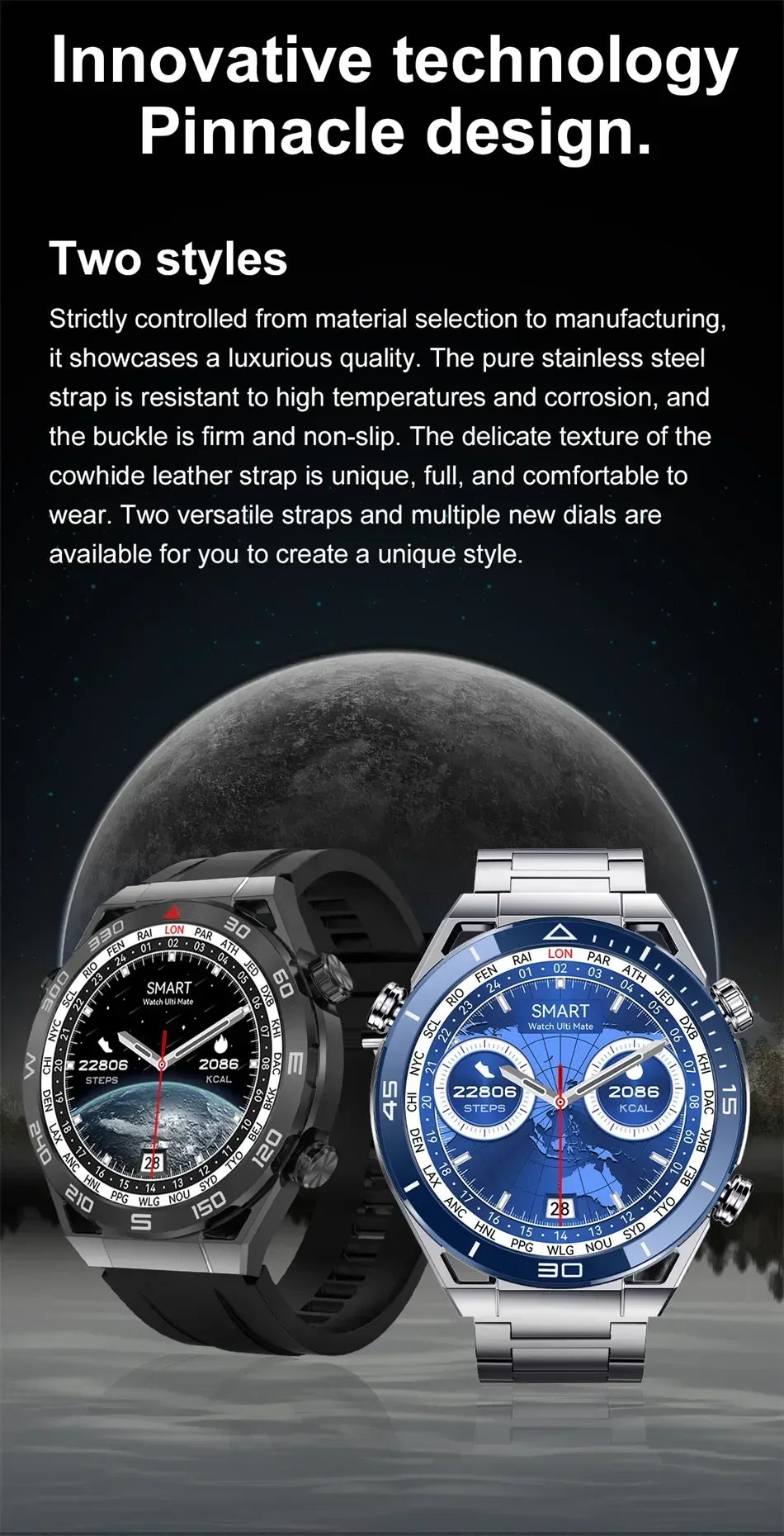 2024 GPS Smart Watch Men Smartwatches For Xiaomi Samsung Huawei Android IOS Phone Connect NFC Compass Bracelet Waterproof Clock