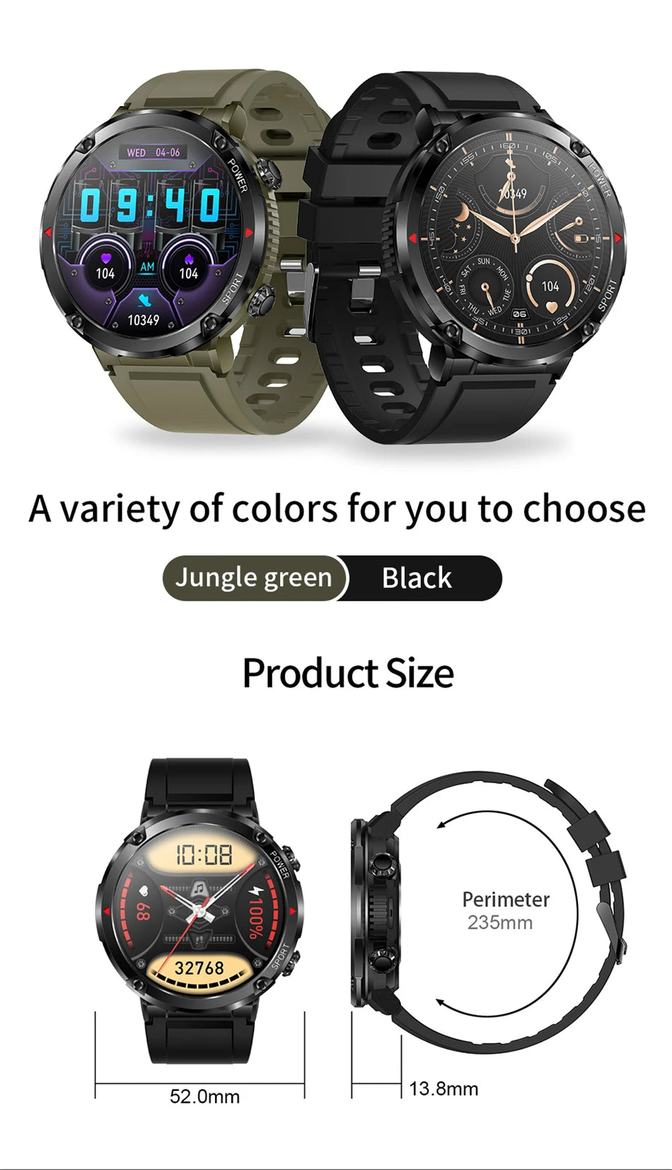 LIGE New 600mAh Battery Watch For Men Smart Watch In 2024 Bluetooth Call Smartwatch Fitness Sports Clock 1.6 Inch HD Screen