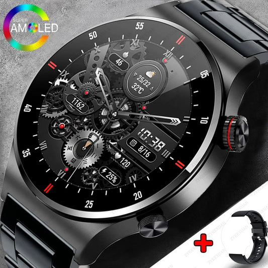 GPS ECG+PPG Bluetooth Call Smart Watch Men 2024 Sports Bracelet NFC Waterproof Custom Watch Face Men SmartWatch For IOS Android