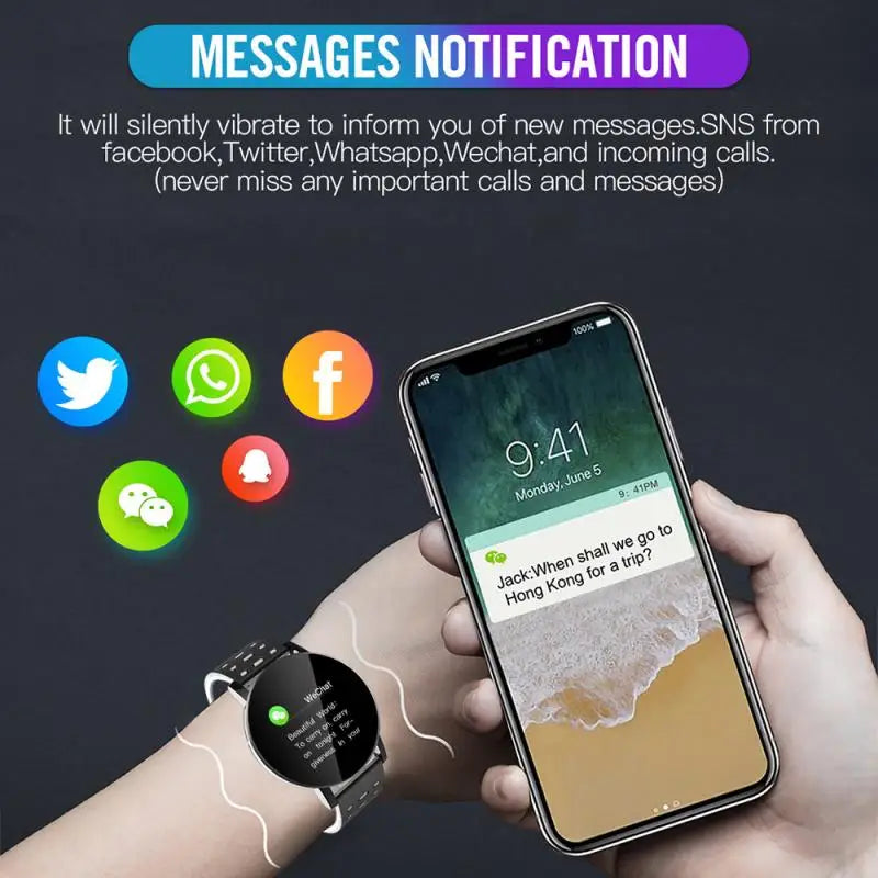 Reloj 119 Plus Smart Watch 2024 Fashion Round Bluetooth Waterproof Sports Tracker Fitness Clock For Android IOS Fit Men Women