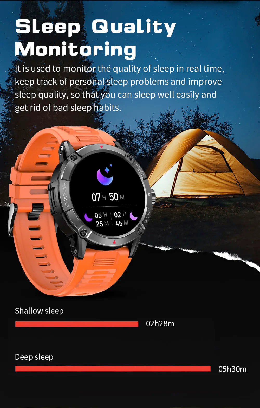 New Men Outdoor Sports Compass Smart Watch Blue Tooth Call Bracelet Health Monitoring 400mAh Battery Waterproof 2024 Smartwatch