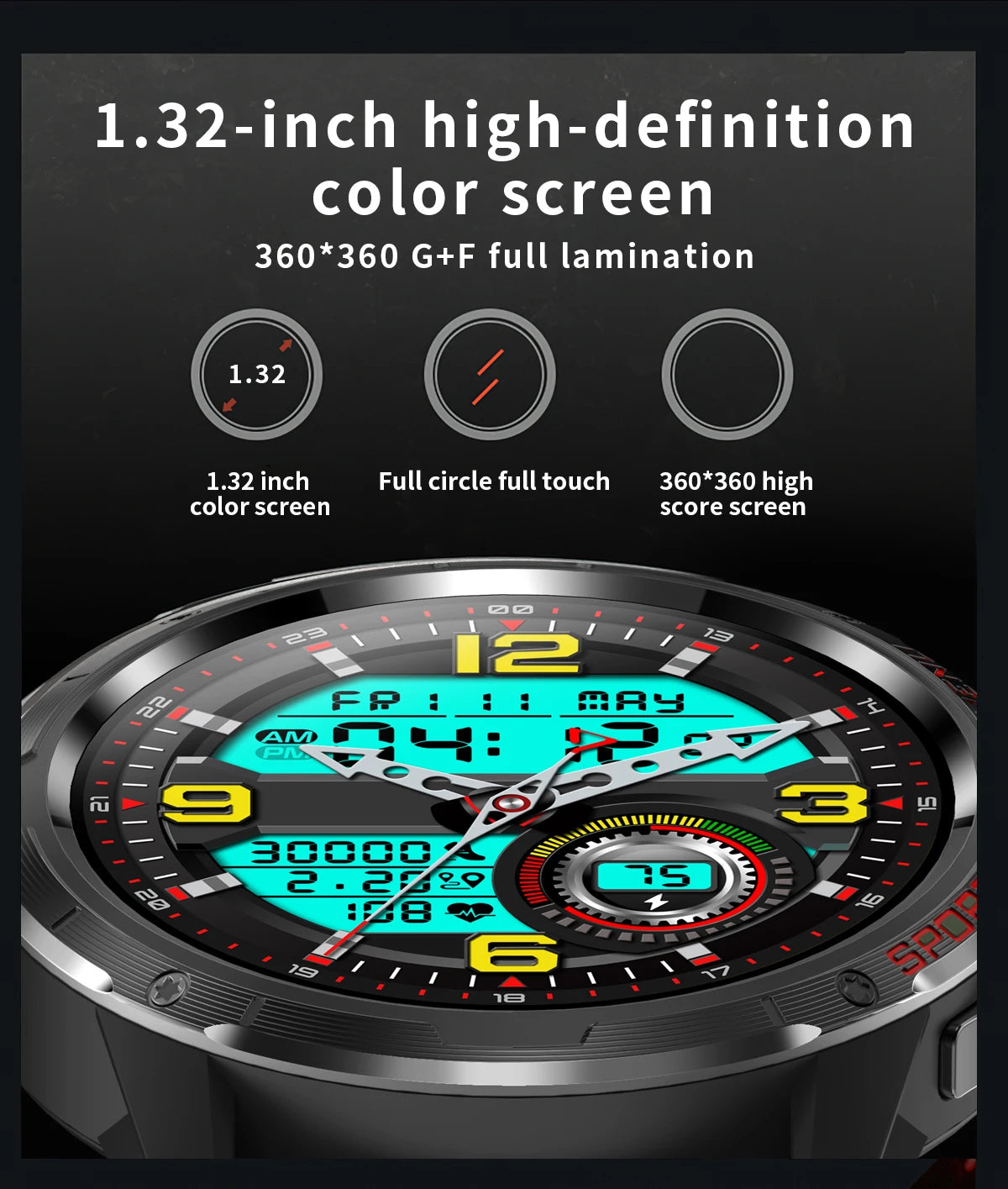 2024 1.32 Inch Blue Tooth Call Smart Watch Music Playing Waterproof Watches Health Monitoring Sport Track Men Women Smartwatch