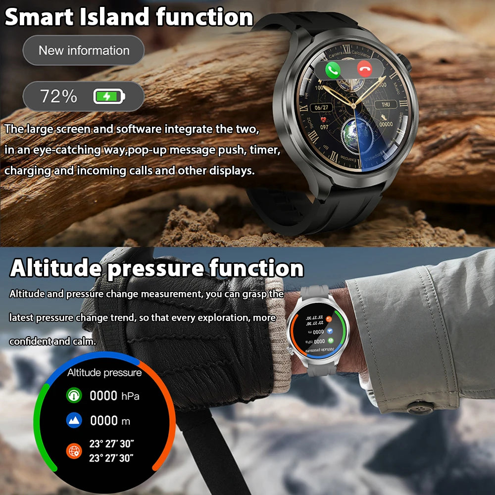 2024 New For HUAWEI Outdoor Sports Smart Watch Men 1.85 HD Screen GPS Sports Compass Waterproof Bluetooth Call Smartwatch