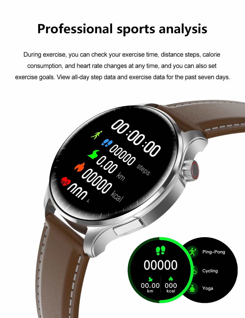 2024 New Smart Watch Men GPS Track Heart Rate Blood Sugar Blood Pressure Blood Oxygen Clock BT Call IP68 Waterproof Smartwatch