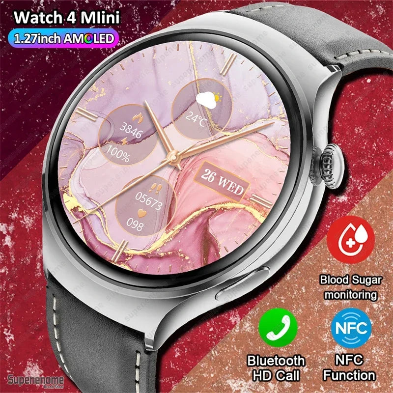 2024 New GT4 Mini GPS Tracker Smart Watch Women AMOLED 360*360 HD Screen Heart Rate BT Call NFC SmartWatch Men For IOS Android