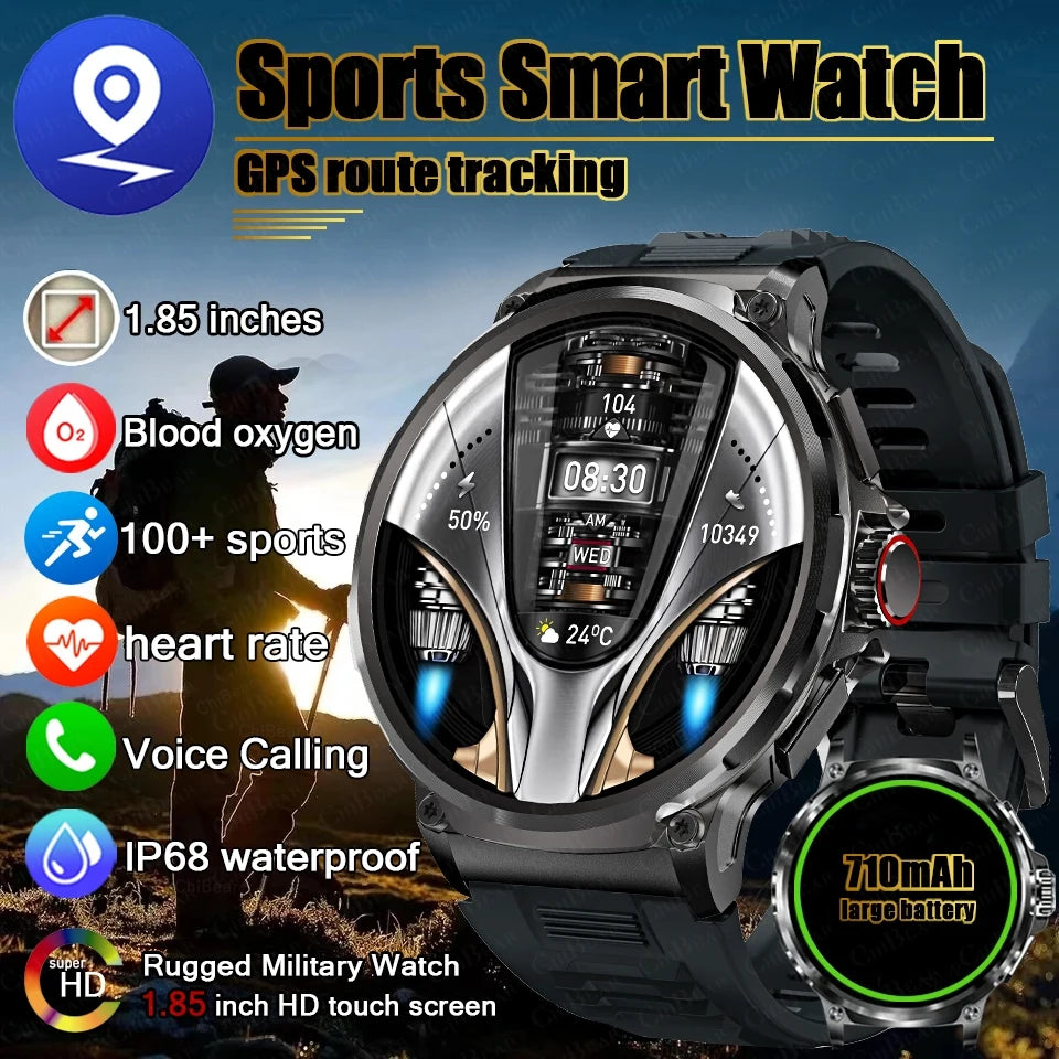 2024 New 1.85 inch Smart Watch Men 710 mAh Large Battery 400+ Dials Fitness Tracker GPS Sports Track Bluetooth Call Smartwatches