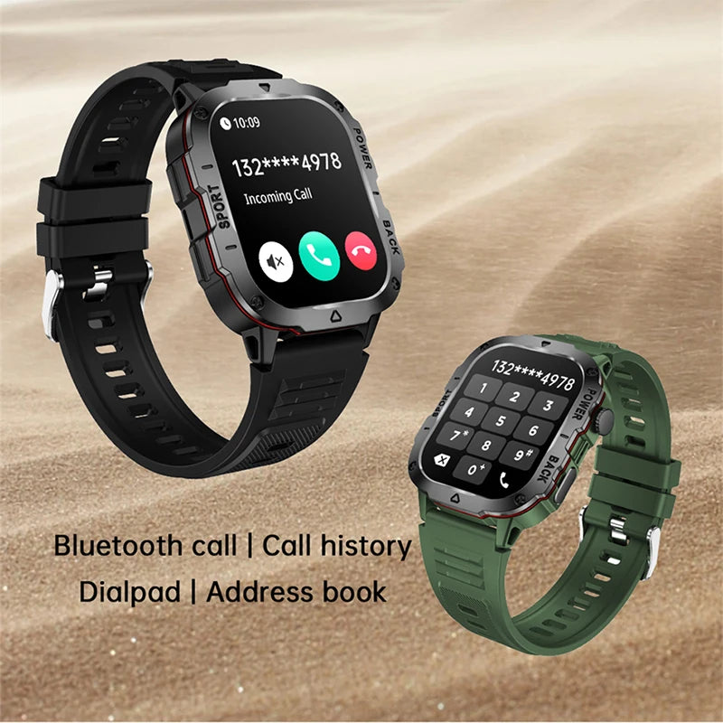 2024 New Rugged Military GPS Smart Watch Men AMOLED HD Screen Heart Rate Bluetooth Call Waterproof Outdoor SmartWatch For Xiaomi