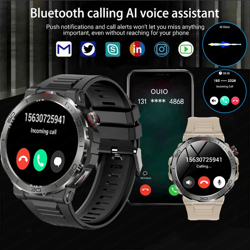 For Xiaomi Huawei smart Watch Bluetooth Call IP68 Waterproof Smartwatch Men 2024 New 1.43 Inch 466*466 HD Display 400Mah Battery