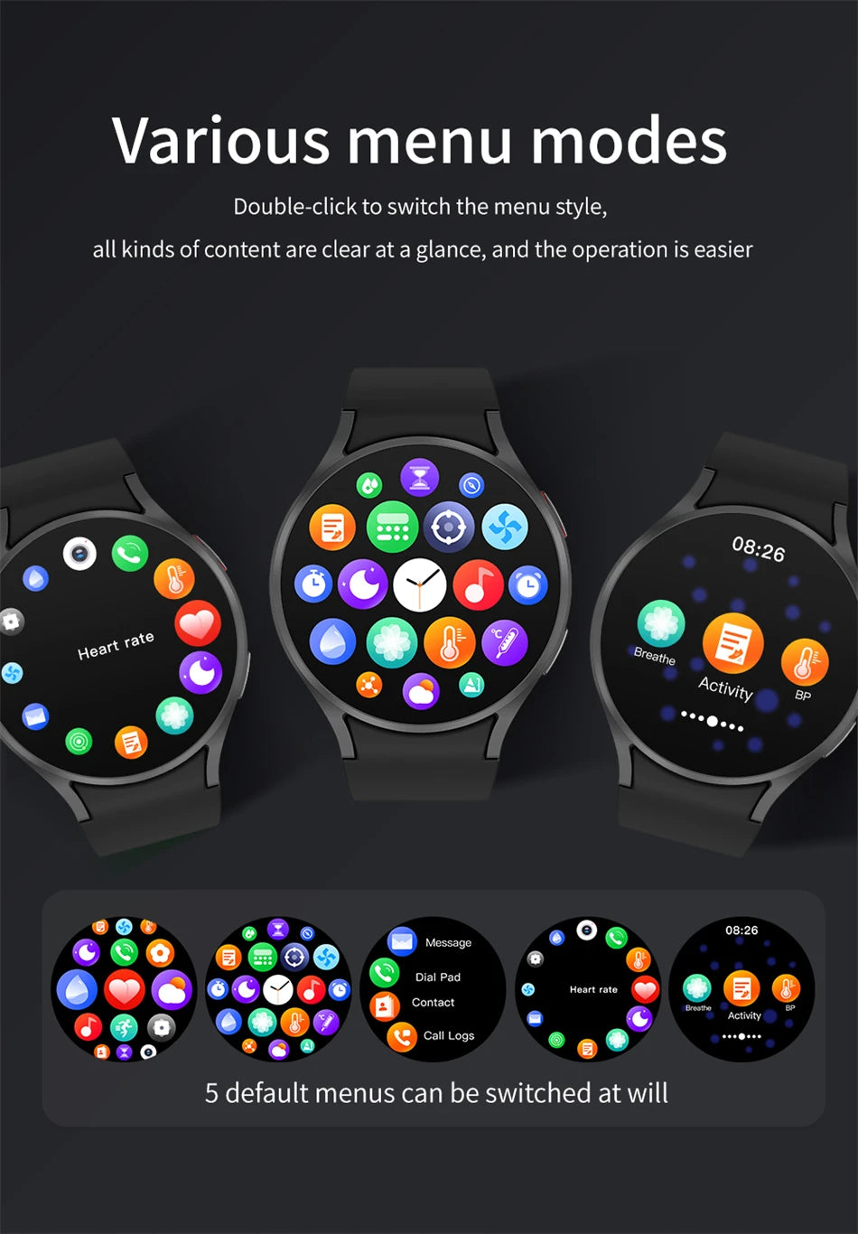 For Android IOS Men Watch 6 Smartwatch Men Bluetooth Call 2024 New 100+ Sports Fitness Tracker Waterproof Man Smart Watch Women