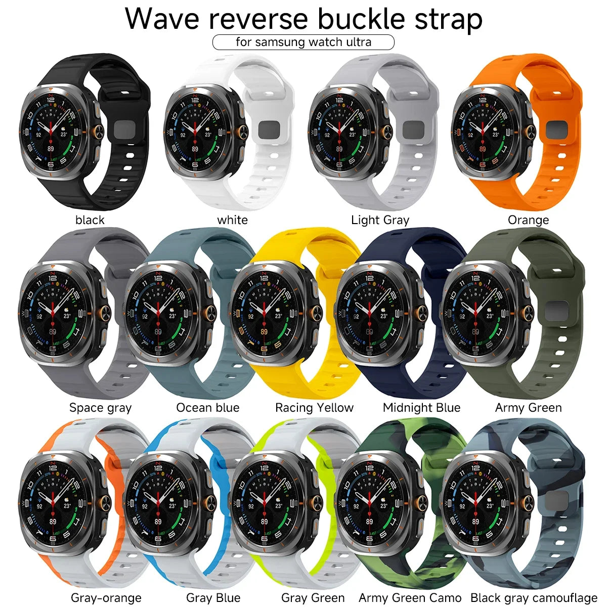 Silicone Strap for Samsung Galaxy Watch 7 Ultra 47mm No Gaps Sport Band Bracelet for Galaxy Watch Ultra 47mm Wristband Watchband