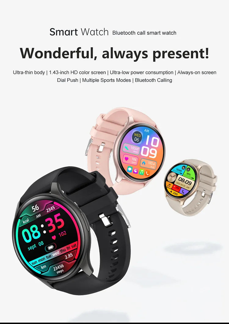 2024 New NFC AMOLED Smartwatch Men Women BT Wireless Call Compass Voice Assistant GPS Sports Fitness SmartWatch For Android IOS