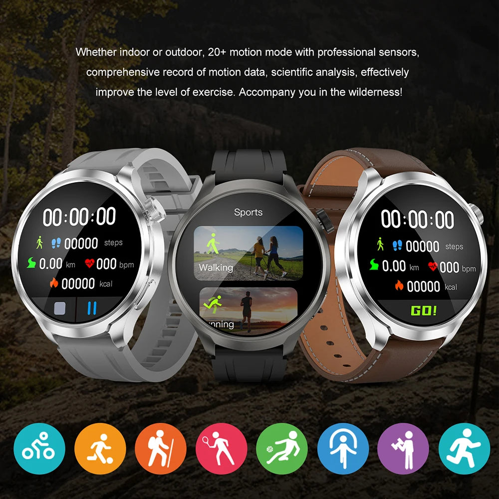 For Huawei Xiaomi New GPS Track Smart Watch Men 1.85 inch Compass Heart Rate Fitness Watches NFC Bluetooth Call Smartwatch 2024