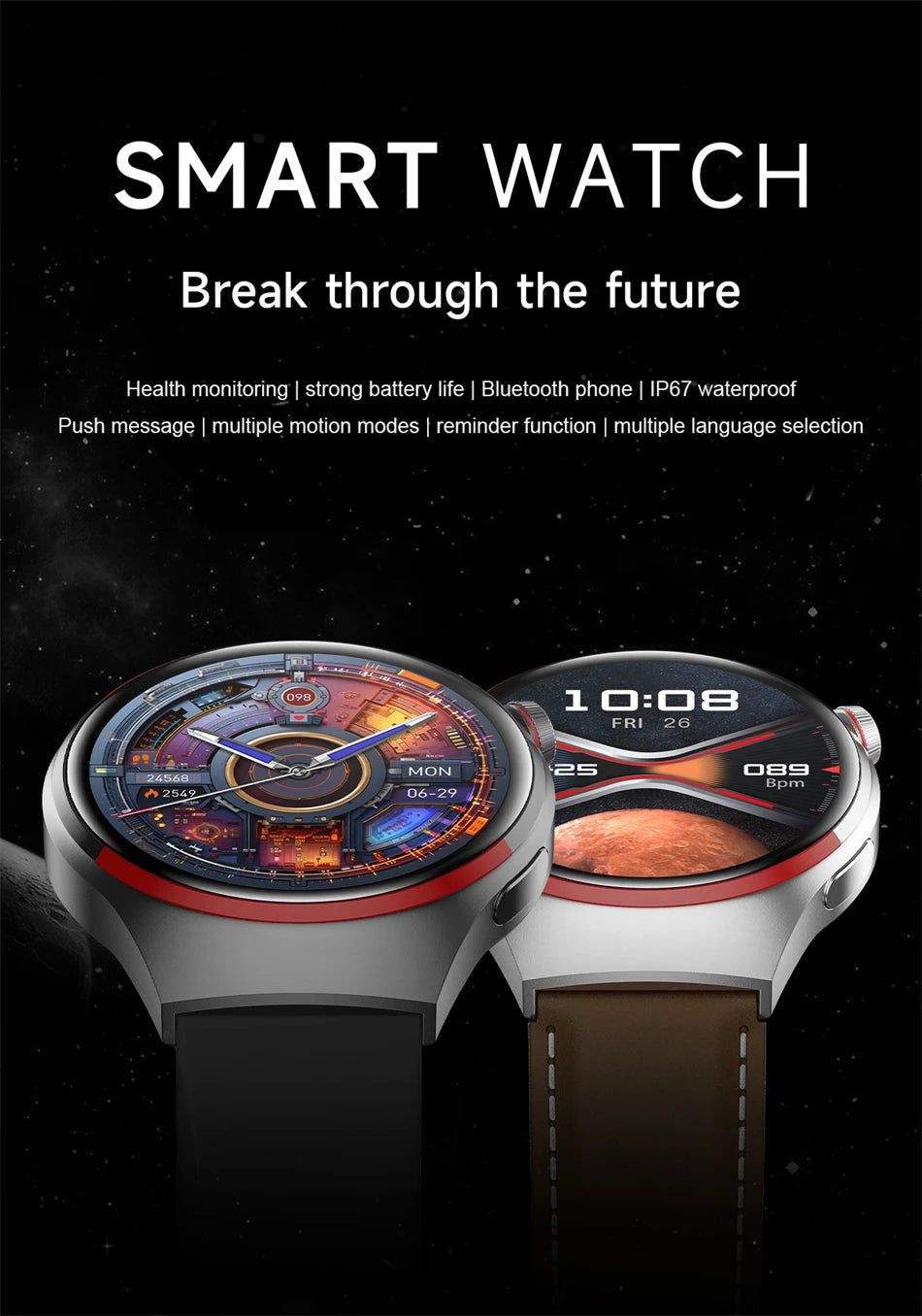 For Huawei Watch 4 Pro Smartwatch 2024 New Titanium 46mm AMOLED GT4PRO NFC Compass Bluetooth Call mart Watch Men Women For IOS