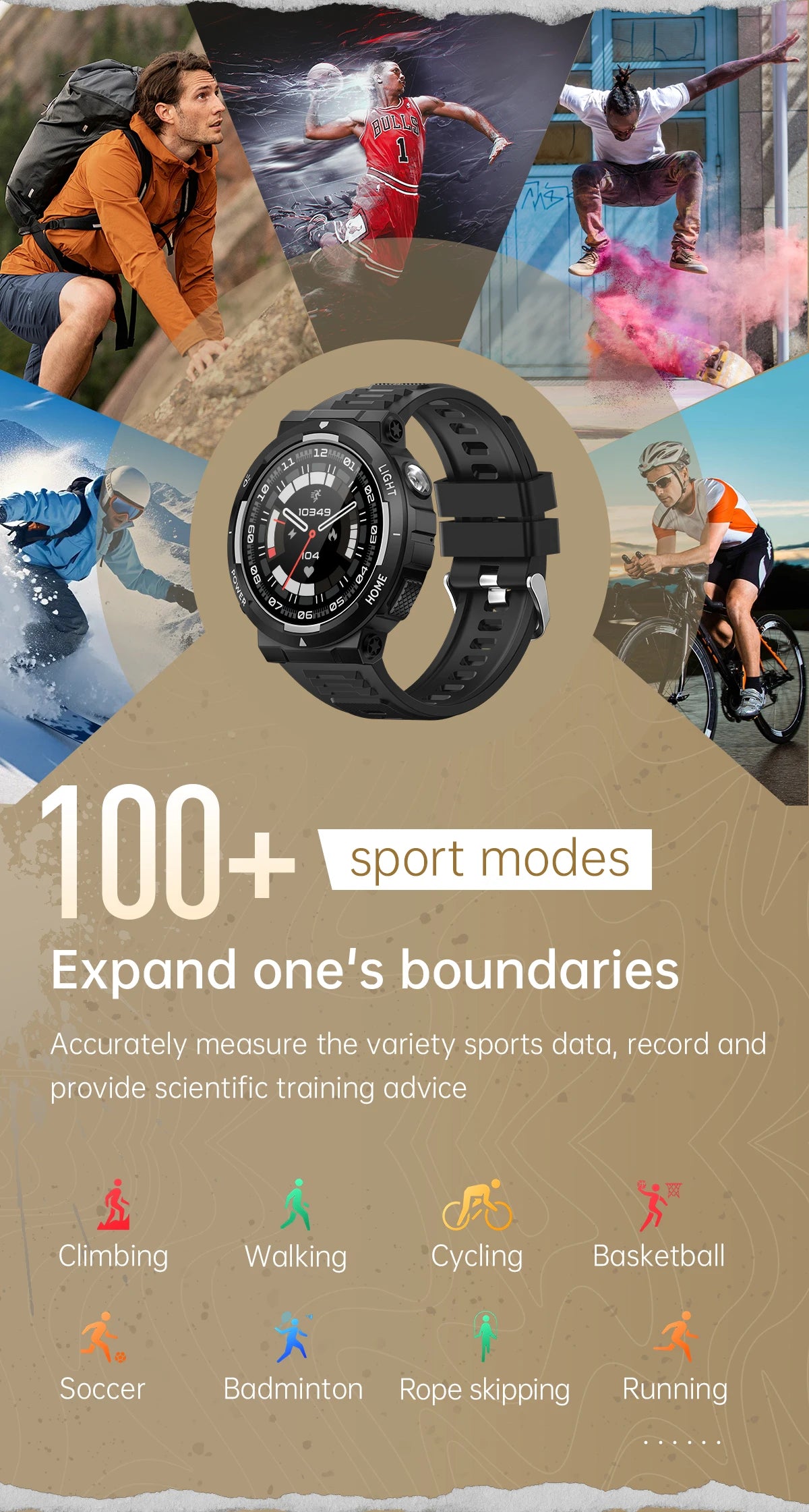 2024 New For HUAWEI Xiaomi Outdoor Sport Smart Watch Men GPS Fitness Compass LED Flashlight 3ATM Waterproof BT Call Smartwatch