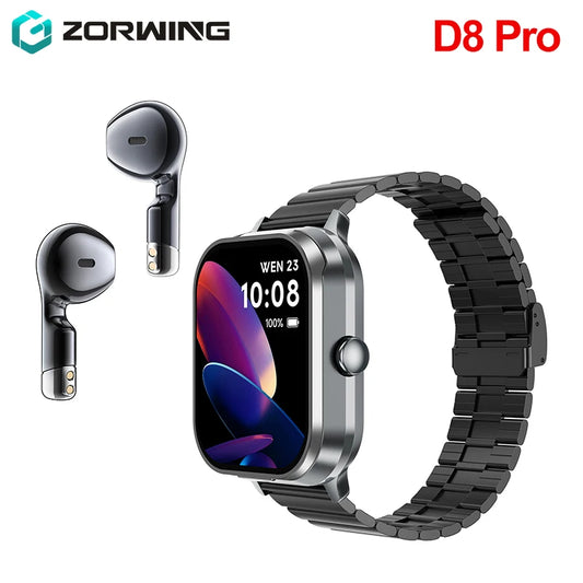 D8 Pro TWS Smart Watch 2.01 Inch NFC Women Earphone 240*296 HD Screen Men Smartwatch Wireless Charging Bluetooth Call 2024