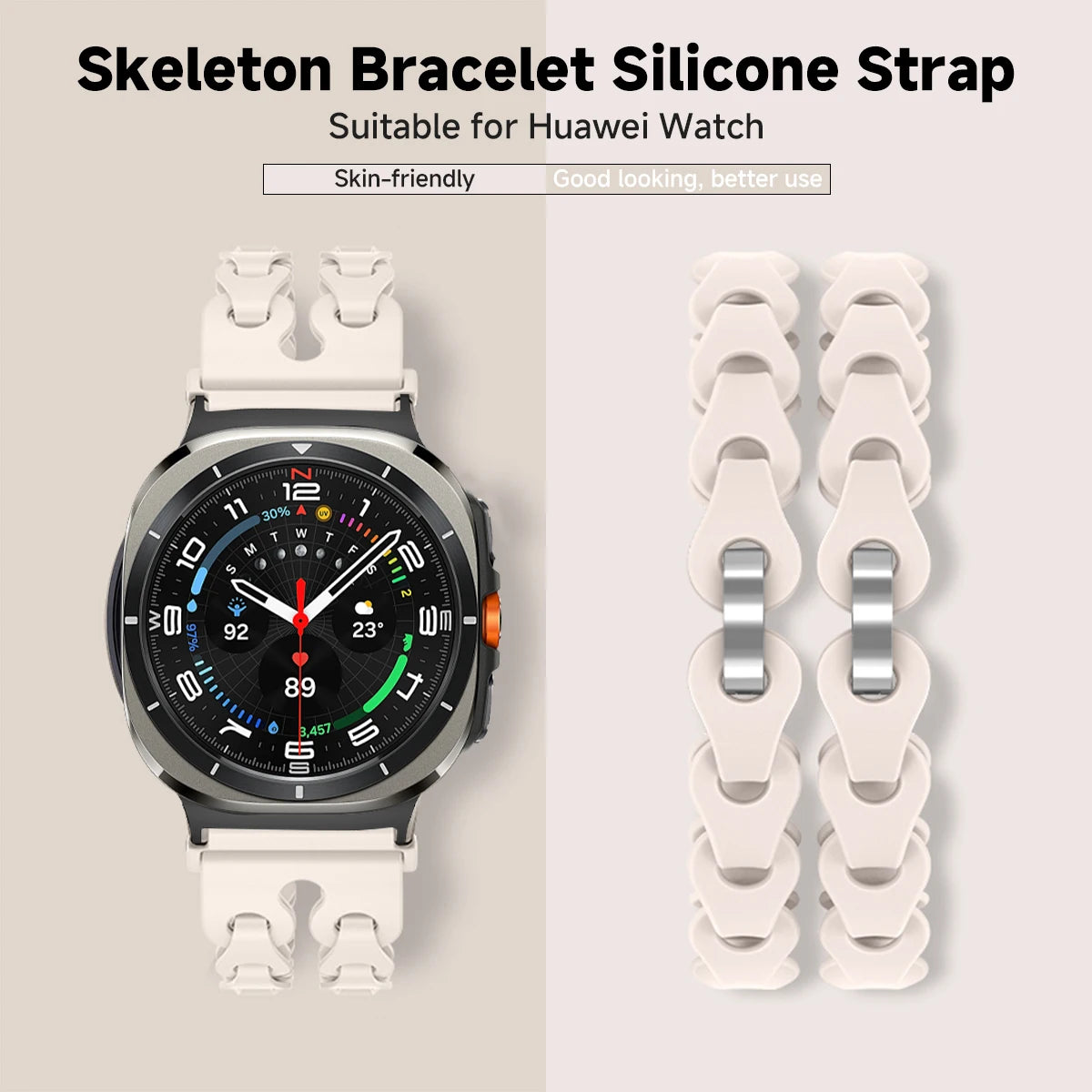 Silicone Chain Strap for Samsung Galaxy Watch 7 Ultra 47mm Wristband Band Bracelet for Galaxy Watch 47MM Replacement Watchband