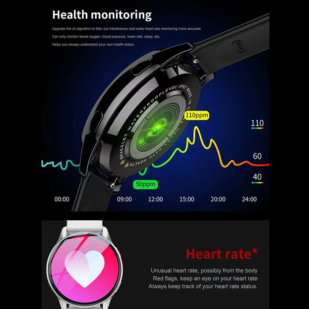 New Women Bluetooth Call Smart Watch HeartRate Blood Pressure Monitoring Smartwatches Waterproof Men Smartwatch For Samsung IOS