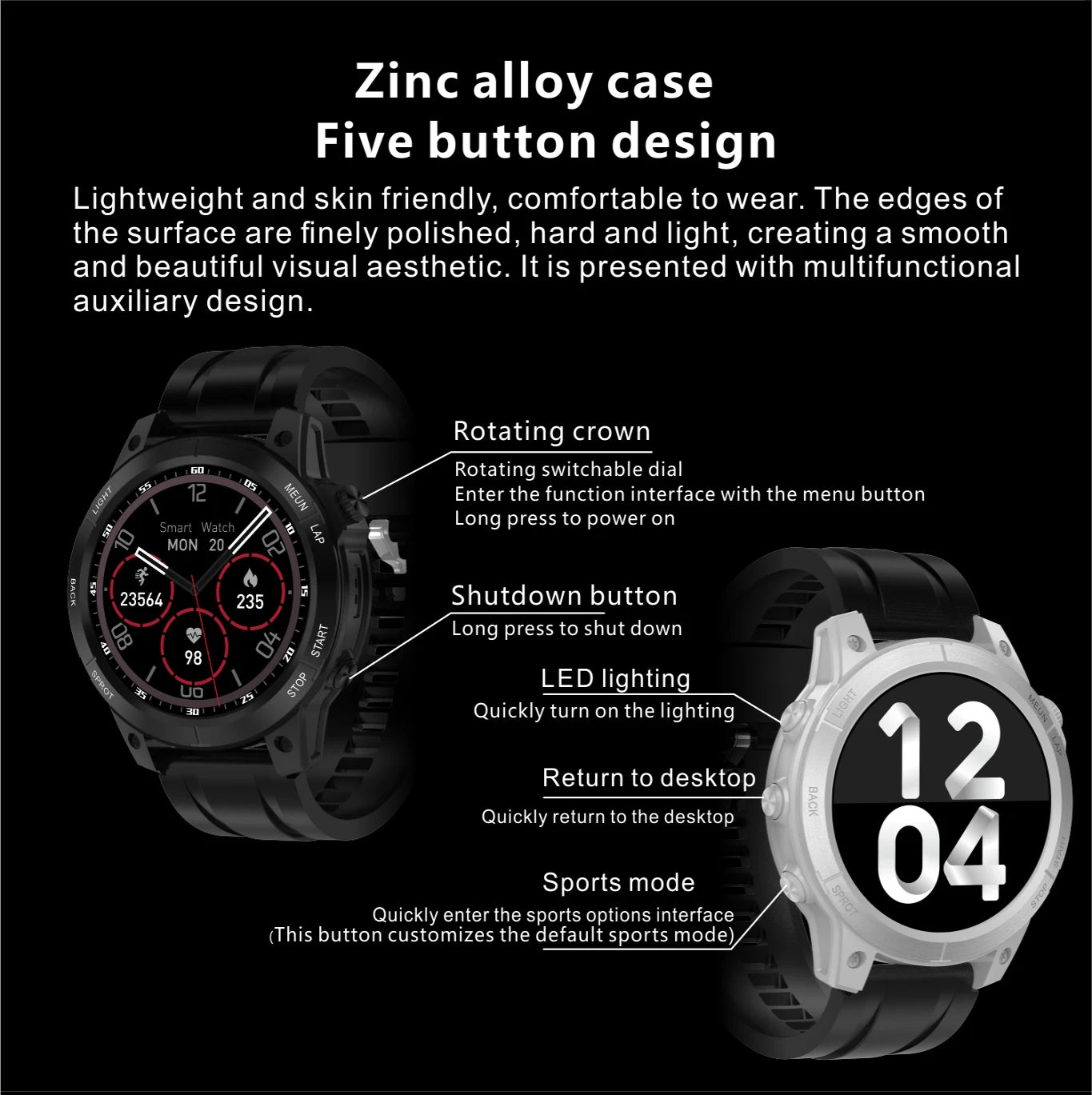 2024 New Men Blue Tooth Call 1.62" Outdoor Smart Watch Compass LED Lighting Map Sport Fitness Music Health Waterproof Smartwatch