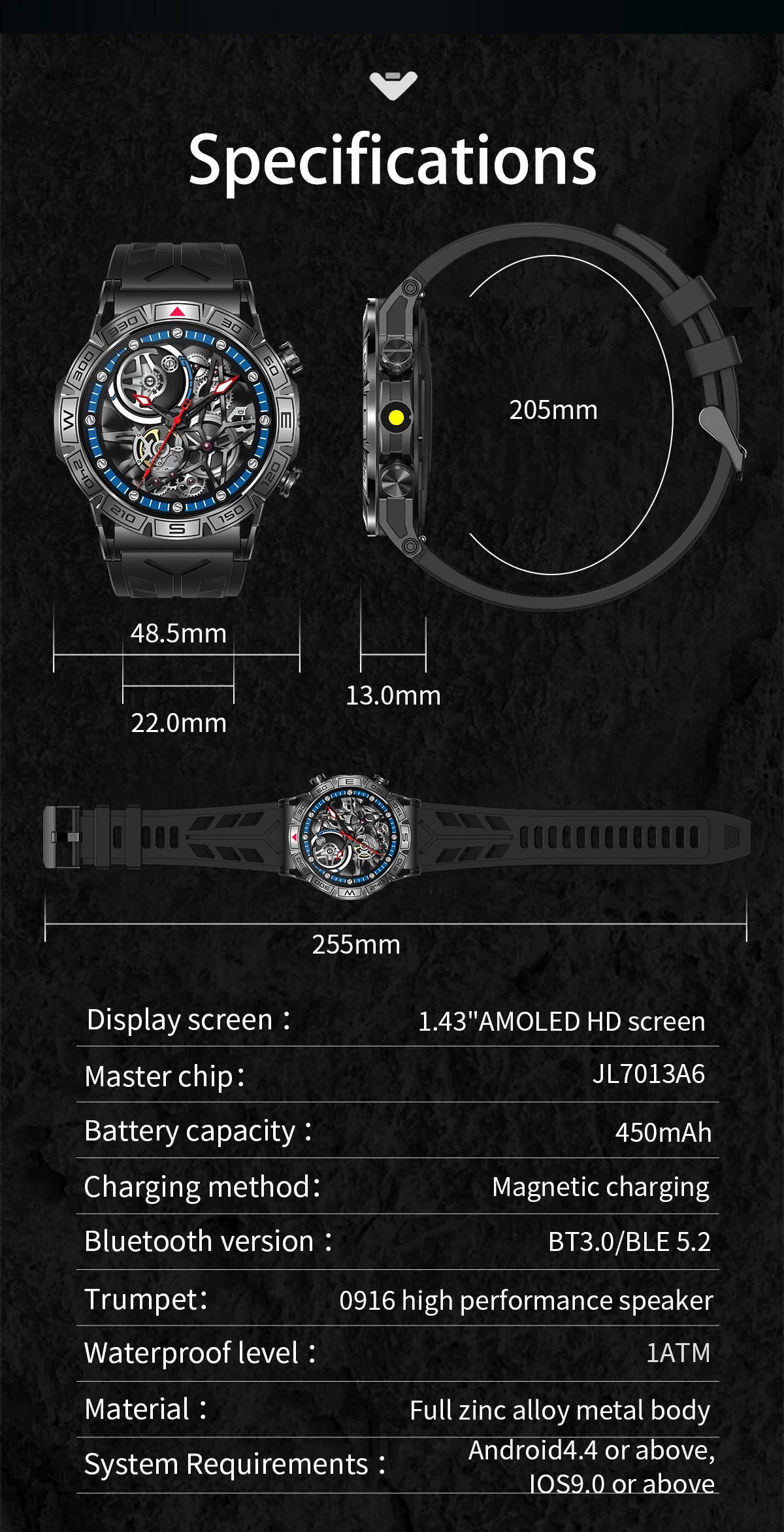 2024 New Men Outdoor Smart Watch AMOLED 460*460 Ultra HD Screen 107 Sports Modes Fitness Tracking Watch Waterproof Smartwatch