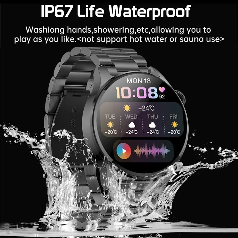 2024 New Bluetooth Call Smart Watch Men Full Touch Sport Fitness Watches Men Waterproof Heart Rate Smartwatch Man Android IOS