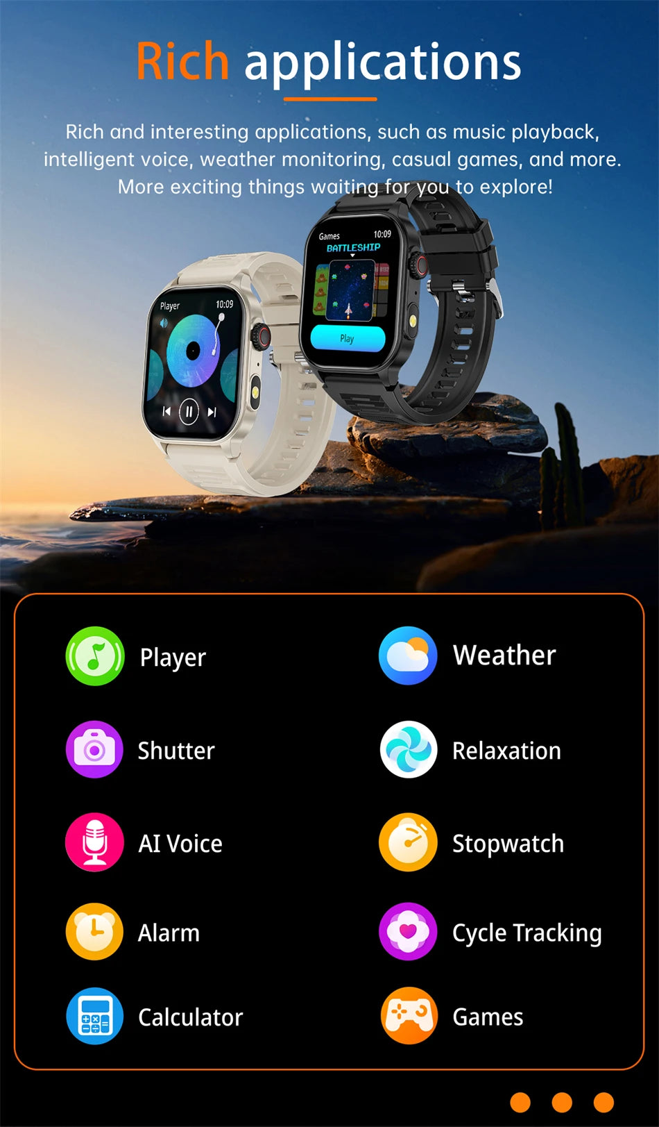 2024 New LIGE Outdoor Sports Smart Watch Men 2.02"HD Screen Smartwatch Bluetooth Call Heart Rate Sleep Track Waterproof Watches