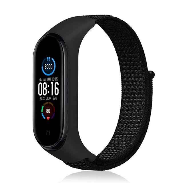 Suitable for Mi Band 3 4 5 Nylon Sports Band Wrist Strap Mi Band 3 4 5 Wrist Strap Suitable for Wrist Strap Wrist Strap