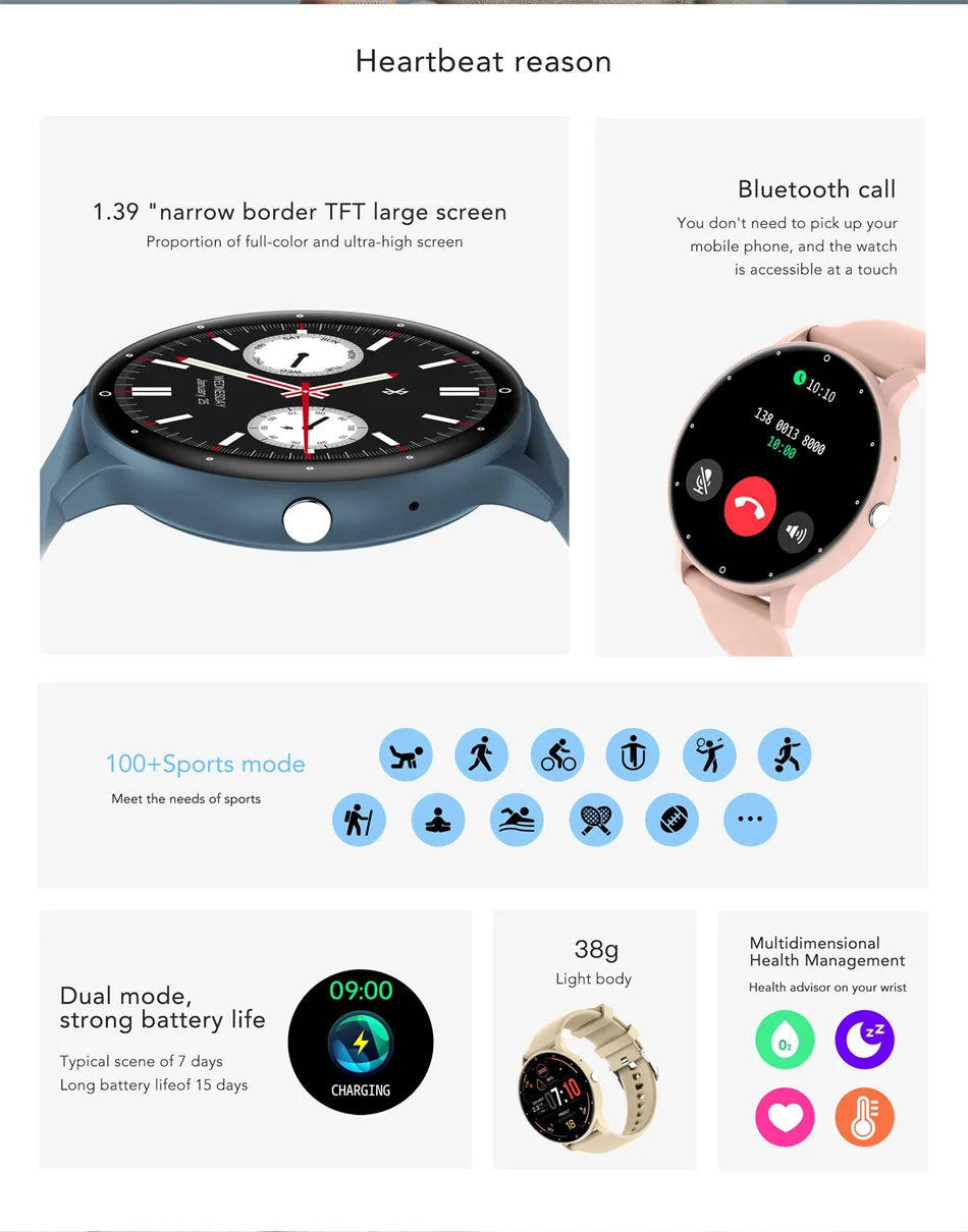 1.39 Inch 360*360 Screen Smart Watch Men Custom Dial GPS Fitness Track 2024 New Bluetooth Call Smartwatch Women For Android IOS