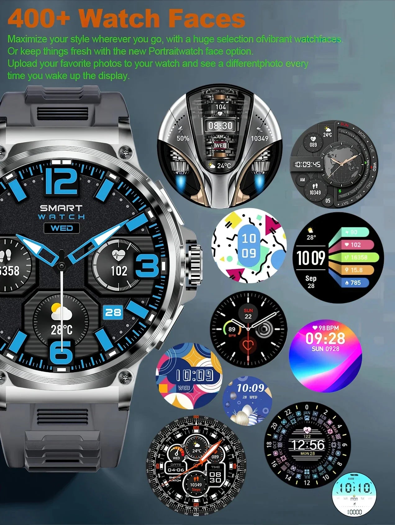 2024 New 1.85 Inch Ultra HD AMOLED Screen 710mAh Large Battery smartwatch Men Sport Tracker Bluetooth Call Watch for Android IOS