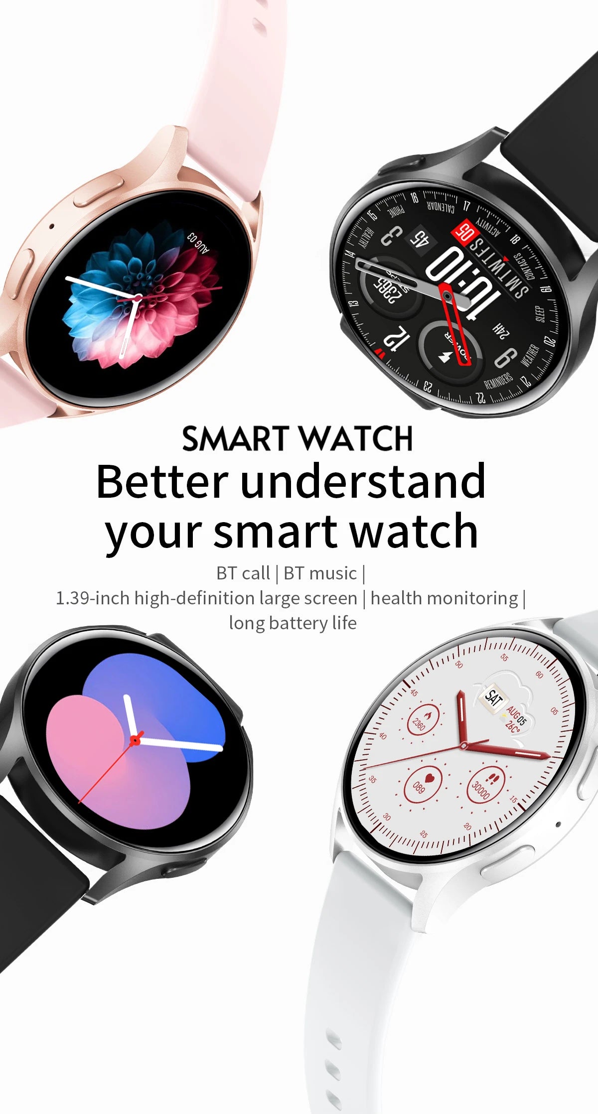 2024 New Women Smartwatch 6 Full Touch Screen Blood Pressure GPS Tracker Bluetooth Call Sport Smart Watches Men For Android iOS