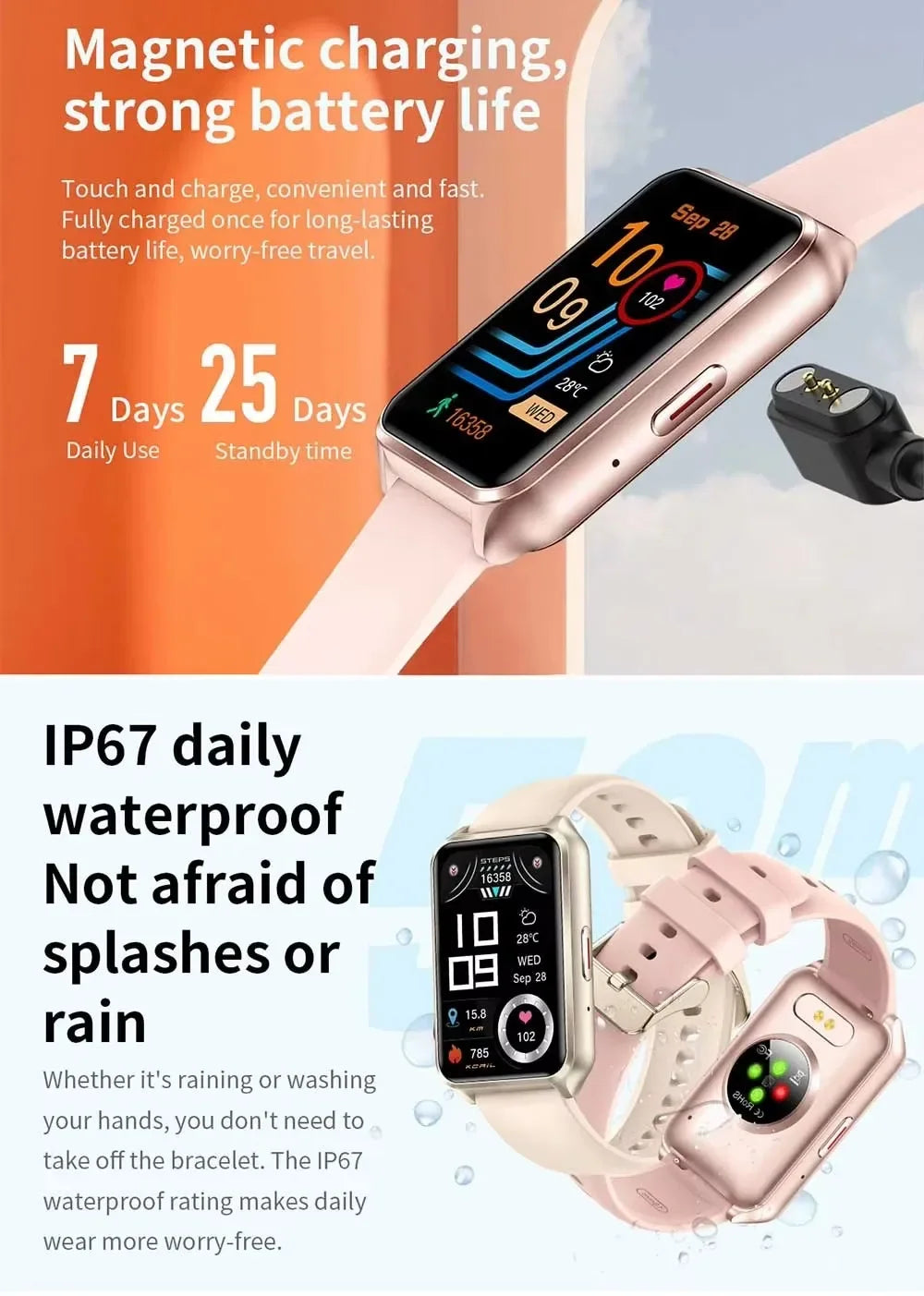 2024 New Smart Bracelet Watch Health Monitoring BT Calling AI Voice Smartwatch Sport Fitness Tracker for  Men Women