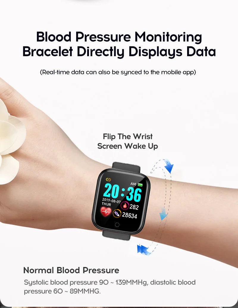 Y68 Smart Watch Men D20 Pro Smart Watch Heart Rate Monitor Blood Pressure Fitness bracelet Gift for IOS and Android Smartphones