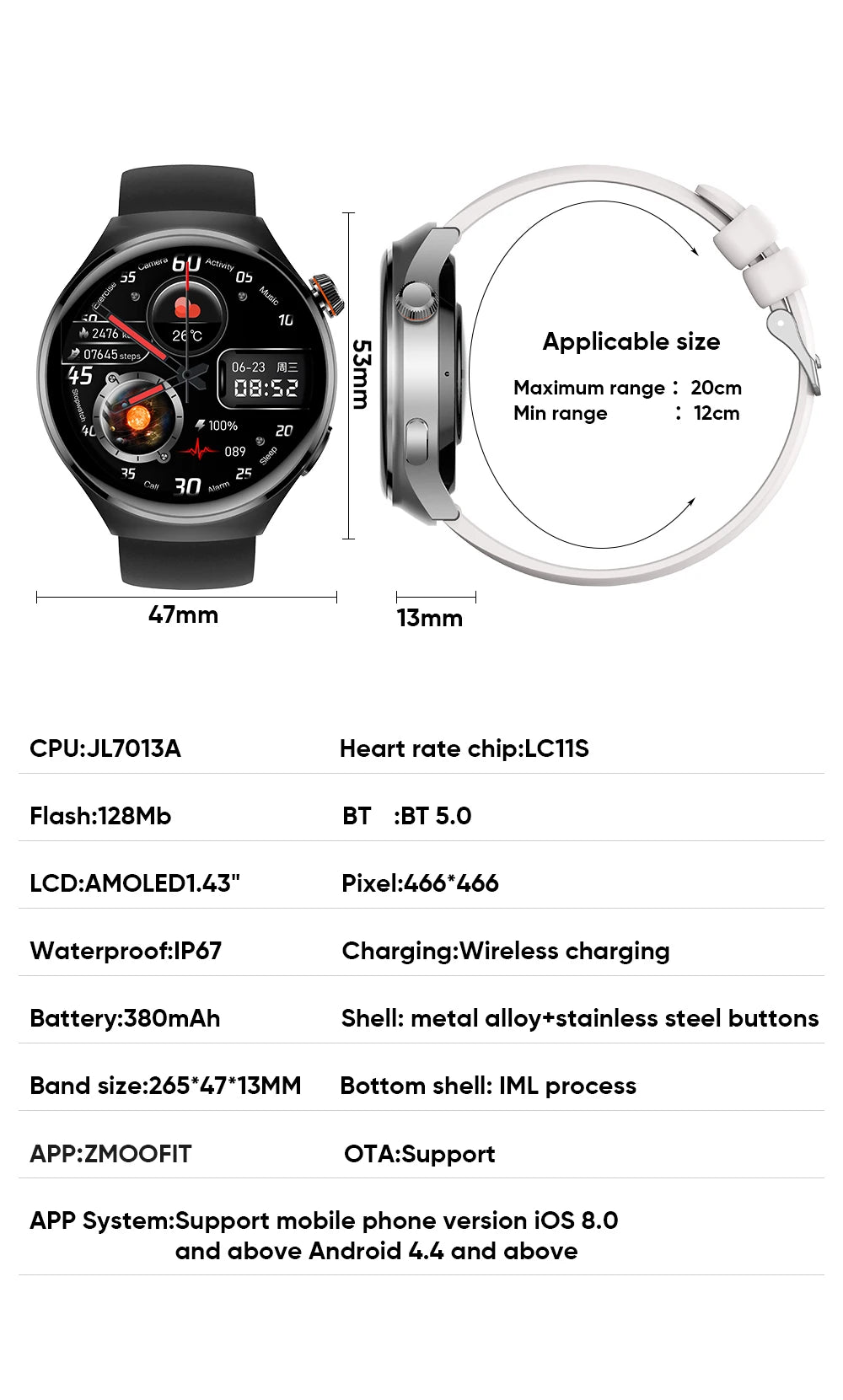 Smart Watch For Men women watch 4 Men's Fitness Tracker AMOLED 460*460 HD Screen Heart Rate BT Call Smartwatch relogio 2024 시계