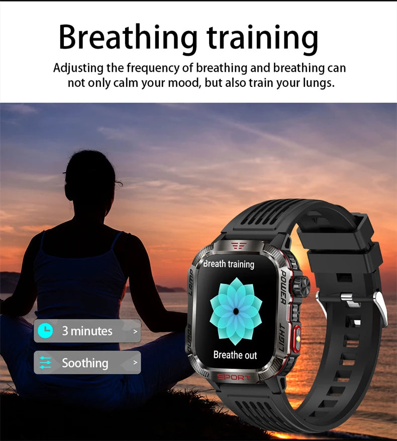 For Huawei Xiaomi New GPS Sports Smart Watch Men 2.01 inch 600 mAh Battery Waterproof Fitness Heart Rate Calling Smartwatch 2024