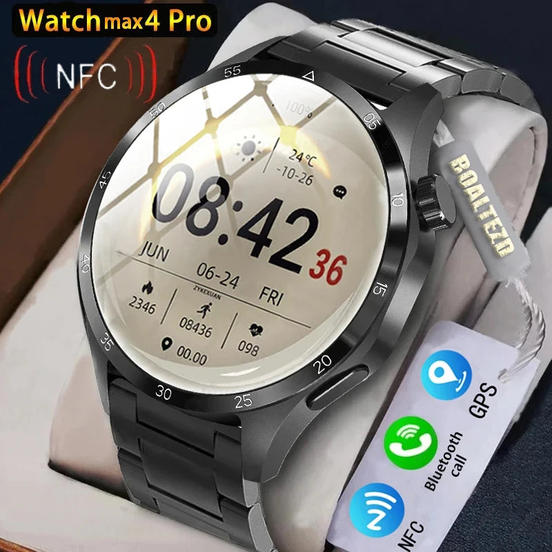 New For Huawei Smart Watch Men Watch 4 Pro AMOLED Screen Bluetooth Call NFC Health Monitoring Smartwatch 2024 New Watch GT 4