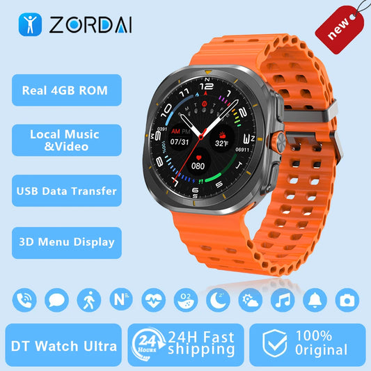 2024 DT Watch Ultra Men Women Sport Smart Watch USB Mode Photo Album Local Music NFC Compass Smartwatch for Samsung Android IOS