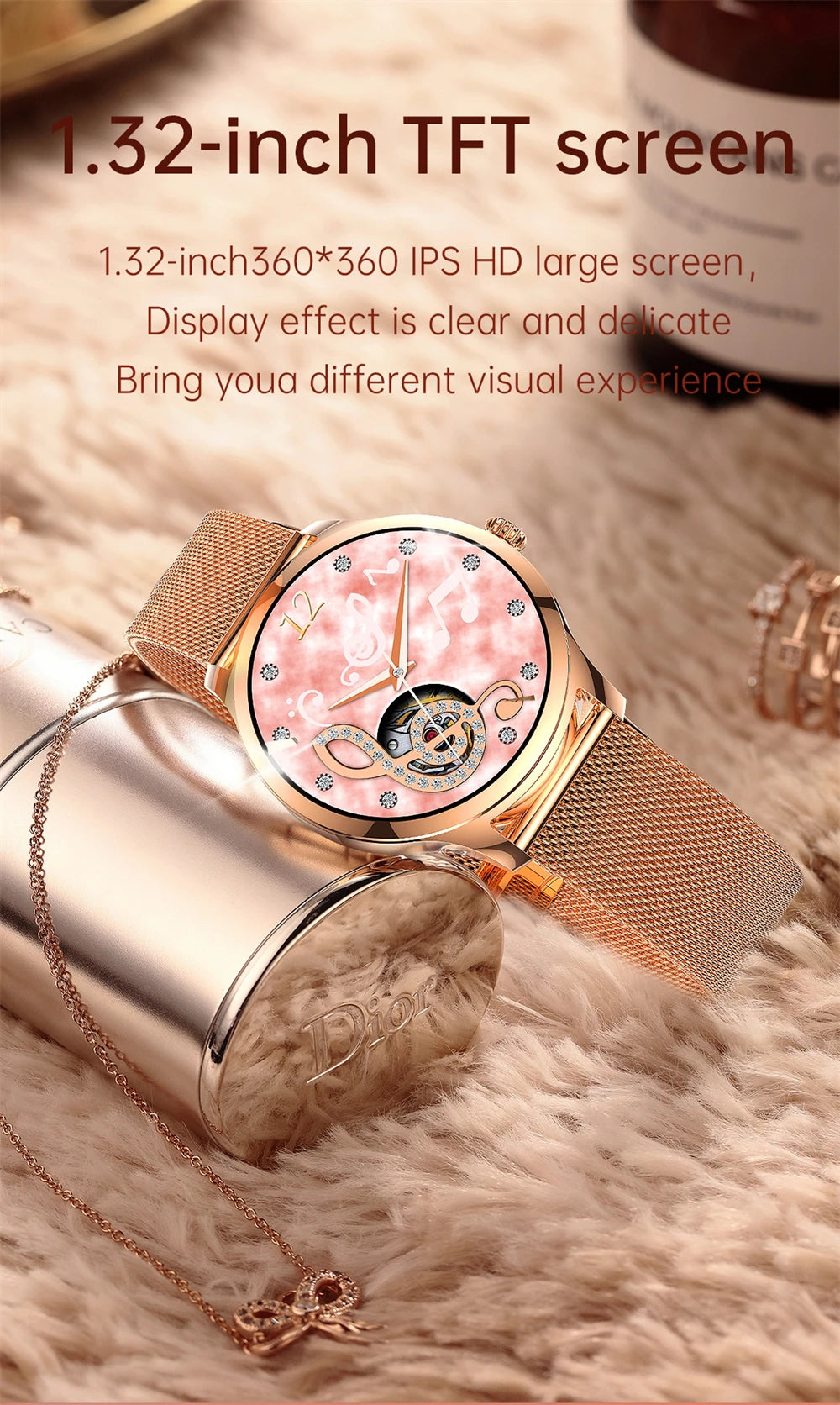 KAIMORUI Luxury Smart Watch For Women Bluetooth Call Connected Phone Women Watches Health Monitor Sports Smartwatch 2024 Women