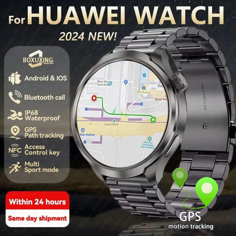 2024 New Watches 1.85" AMOLED Screen GPS Sport Smart Watch Men NFC Compass Heart Rate Waterproof Bluetooth Call Smartwatch Women