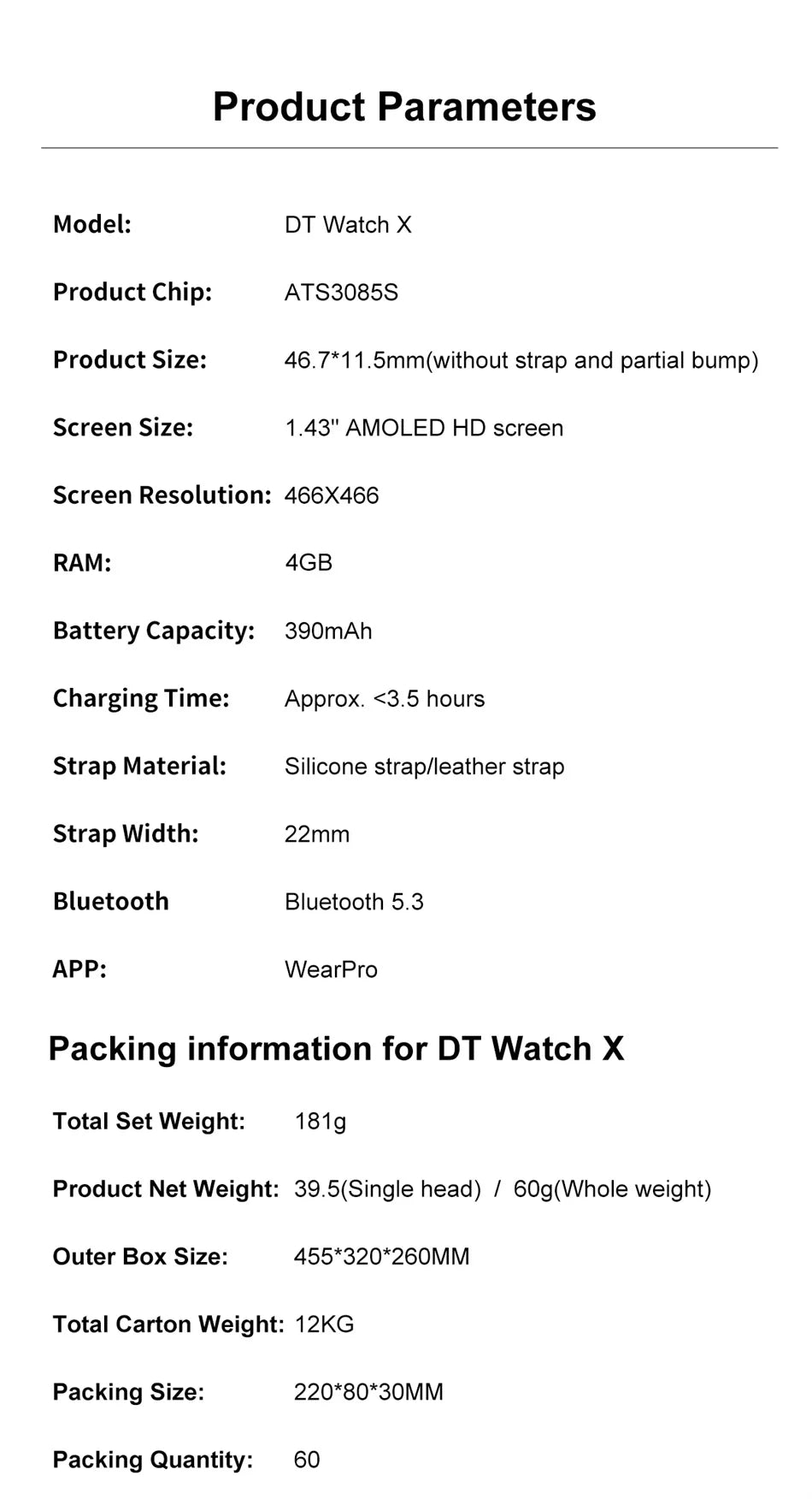 For OPPO Watch X  32GB Smartwatch Waterproof Men Smart Watch Bluetooth Call Connect Headphones TWS Music 3D UI Mode Video 2024