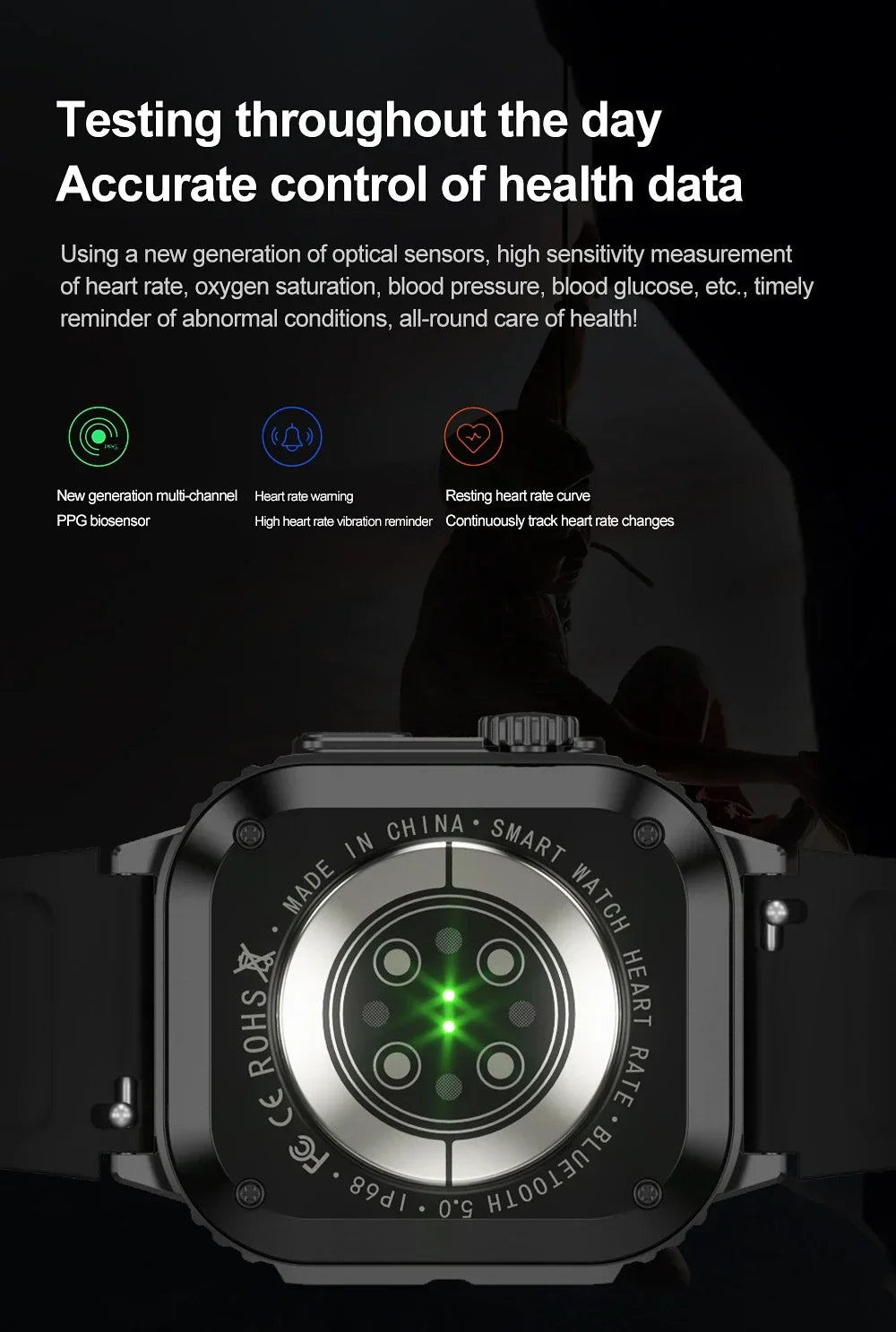 Military Smart Watch for Men Heart Rate IP68 Waterproof Watches Bluetooth Call Smartwatch GPS Motion Trajectory Android IOS 2024